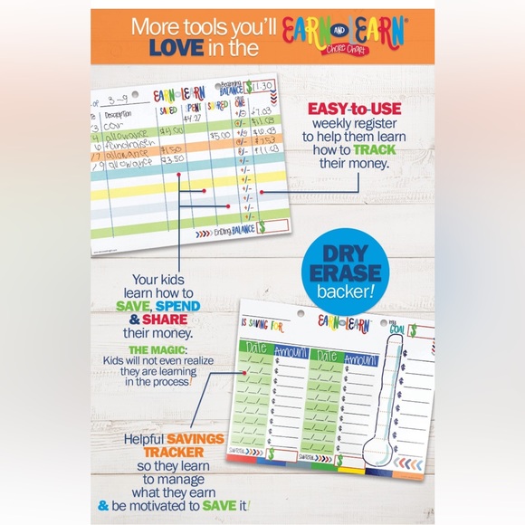 Earn & Learn Kids’ Chore Chart Money Management - Picture 10 of 11